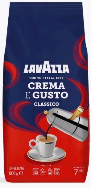 Lavazza Crema Aroma Café en Grains Italien Intensité 5/5 Blend 1kg