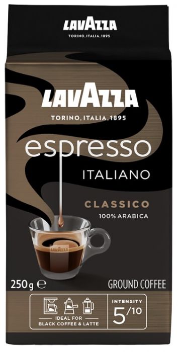 Café molido espresso italiano 100% arábica intensidad 5/10 paquete 250 g ·  LAVAZZA · Supermercado El Corte Inglés El Corte Inglés